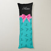 Persoonlijke benaming turquoise gymnastiek roze bo lichaamskussen (Achterkant (Verticaal))