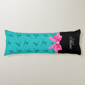 Persoonlijke benaming turquoise gymnastiek roze bo lichaamskussen (Voorkant)