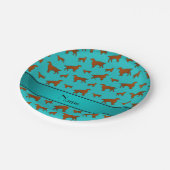 Persoonlijke benaming turquoise irish setter dogs papieren bordje (Gekanteld)