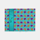 Persoonlijke benaming turquoise peanut butter jell fleece deken (Voorkant (Horizontaal))