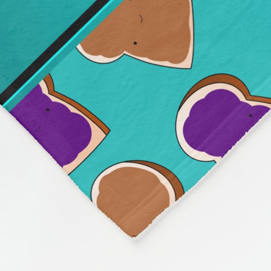 Persoonlijke benaming turquoise peanut butter jell fleece deken (Hoek)
