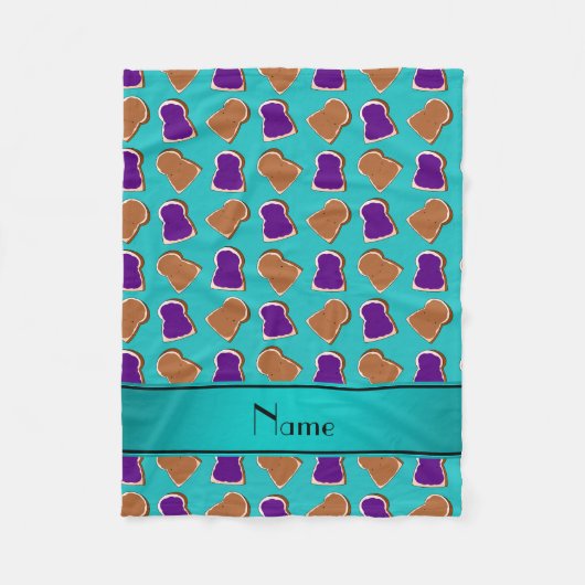 Persoonlijke benaming turquoise peanut butter jell fleece deken (Voorkant)