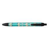 Persoonlijke benaming turquoise Pug dogs Zwarte Inkt Pen (Achterkant)