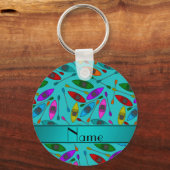 Persoonlijke benaming turquoise rainbow kayaks sleutelhanger (Voorkant)