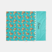 Persoonlijke benaming turquoise shih tzu dogs fleece deken (Voorkant (Horizontaal))
