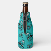 Persoonlijke benaming turquoise sugar skulls flesjeskoeler (Fles Achterkant)
