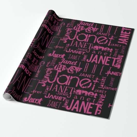 Persoonlijke benaming Typografie Cadeaupapier (Uitgerold)