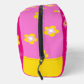 Persoonlijke benaming typografische bloem roze toilettasje (Rechts)