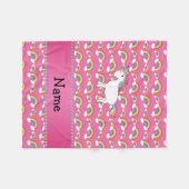 Persoonlijke benaming unicorn pastel roze regenbog fleece deken (Voorkant (Horizontaal))