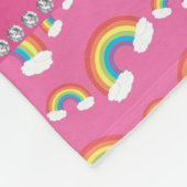 Persoonlijke benaming unicorn pastel roze regenbog fleece deken (Hoek)