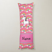 Persoonlijke benaming unicorn roze regenbogen lichaamskussen (Achterkant (Verticaal))