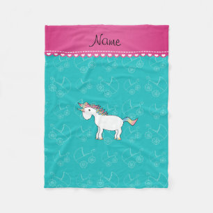 Persoonlijke benaming unicorn turquoise baby carti fleece deken