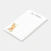 Persoonlijke benaming van Cute Fox en Butterfly Post-it® Notes (Schuin)