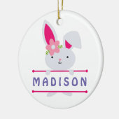 Persoonlijke benaming van Cute Girly Easter Bunny Keramisch Ornament (Links)