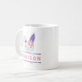 Persoonlijke benaming van Cute Girly Easter Bunny Koffiemok (Voorkant links)