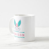 Persoonlijke benaming van Cute Girly Easter Bunny Koffiemok (Voorkant links)