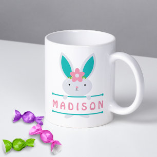 Persoonlijke benaming van Cute Girly Easter Bunny Koffiemok