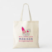 Persoonlijke benaming van Cute Girly Easter Bunny Tote Bag (Achterkant)