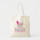 Persoonlijke benaming van Cute Girly Easter Bunny Tote Bag (Voorkant)