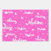 Persoonlijke benaming Vibrant Fuchsia Pink Inpakpapier Vel (Voorkant 2)