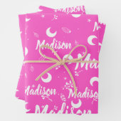 Persoonlijke benaming Vibrant Fuchsia Pink Inpakpapier Vel (In situ)