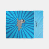 Persoonlijke benaming walrus blue sunburst fleece deken (Voorkant (Horizontaal))