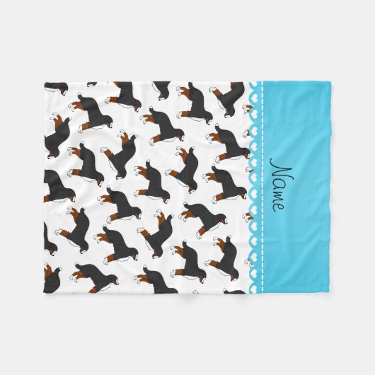 Persoonlijke benaming white Bernese Mountain dogs Fleece Deken (Voorkant (Horizontaal))