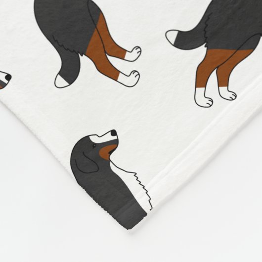 Persoonlijke benaming white Bernese Mountain dogs Fleece Deken (Hoek)