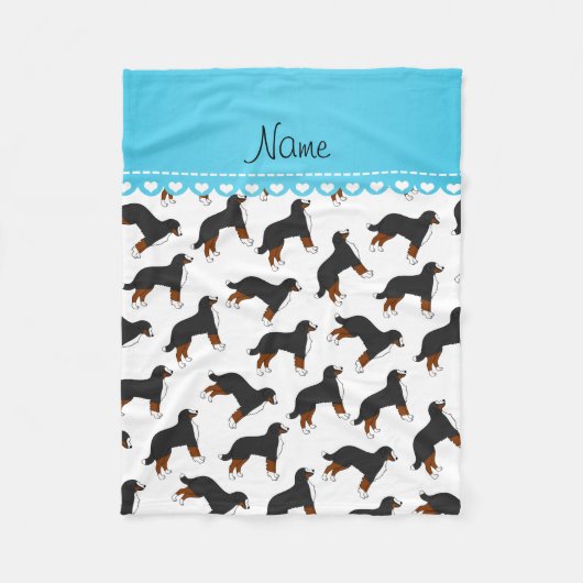 Persoonlijke benaming white Bernese Mountain dogs Fleece Deken (Voorkant)