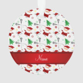 Persoonlijke benaming wit lacrosse kerstpatroon ornament (achterkant)