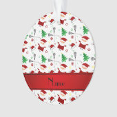 Persoonlijke benaming wit lacrosse kerstpatroon ornament (voorkant)