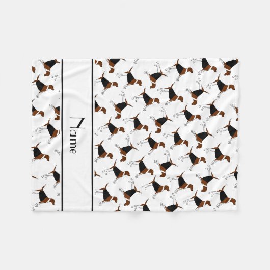 Persoonlijke benaming witte amerikaanse hond fleece deken (Voorkant (Horizontaal))