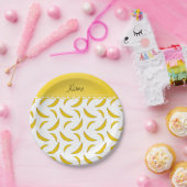 Persoonlijke benaming witte bananen papieren bordje (Feest)