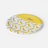 Persoonlijke benaming witte bananen papieren bordje (Gekanteld)