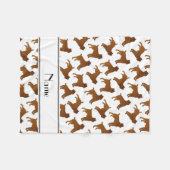 Persoonlijke benaming witte brusselse griffonhonde fleece deken (Voorkant (Horizontaal))