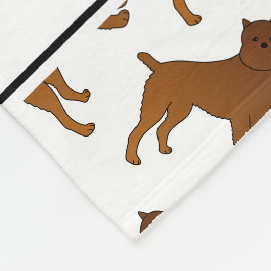 Persoonlijke benaming witte brusselse griffonhonde fleece deken (Hoek)