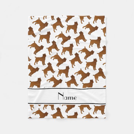 Persoonlijke benaming witte brusselse griffonhonde fleece deken (Voorkant)