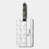 Persoonlijke benaming witte dalmatische honden bagagelabel (Achterkant verticaal)