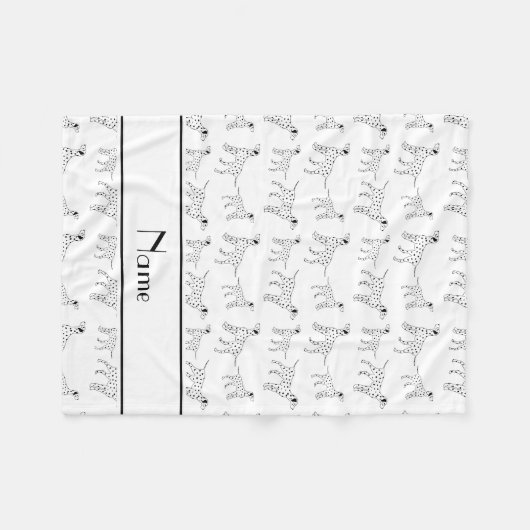 Persoonlijke benaming witte dalmatische honden fleece deken (Voorkant (Horizontaal))