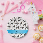 Persoonlijke benaming witte doberman pinschers papieren bordje (Feest)