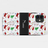 Persoonlijke benaming witte honkbal kerst Case-Mate iPhone case (Achterkant (horizontaal))