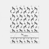 Persoonlijke benaming witte Ierse wolfhonden Fleece Deken (Voorkant)