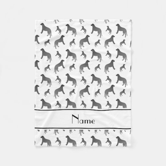Persoonlijke benaming witte Ierse wolfhonden Fleece Deken (Voorkant)