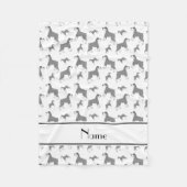 Persoonlijke benaming witte miniatuur Schnauzer ho Fleece Deken (Voorkant)