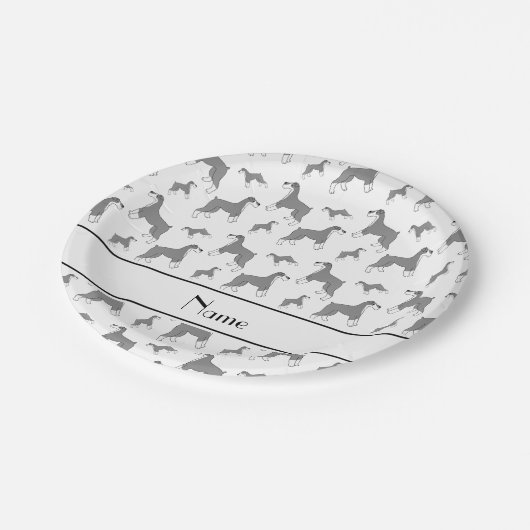 Persoonlijke benaming witte miniatuur Schnauzer ho Papieren Bordje (Gekanteld)