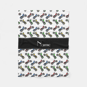 Persoonlijke benaming witte motorfietsen fleece deken