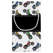 Persoonlijke benaming witte motorfietsen klein cadeauzakje (Achterkant)