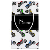 Persoonlijke benaming witte motorfietsen klein cadeauzakje (Voorkant)