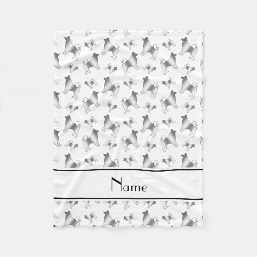 Persoonlijke benaming witte Noorse honden Fleece Deken (Voorkant)