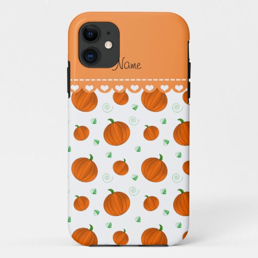 Persoonlijke benaming witte oranje pompoenen Case-Mate iPhone case (Achterkant)